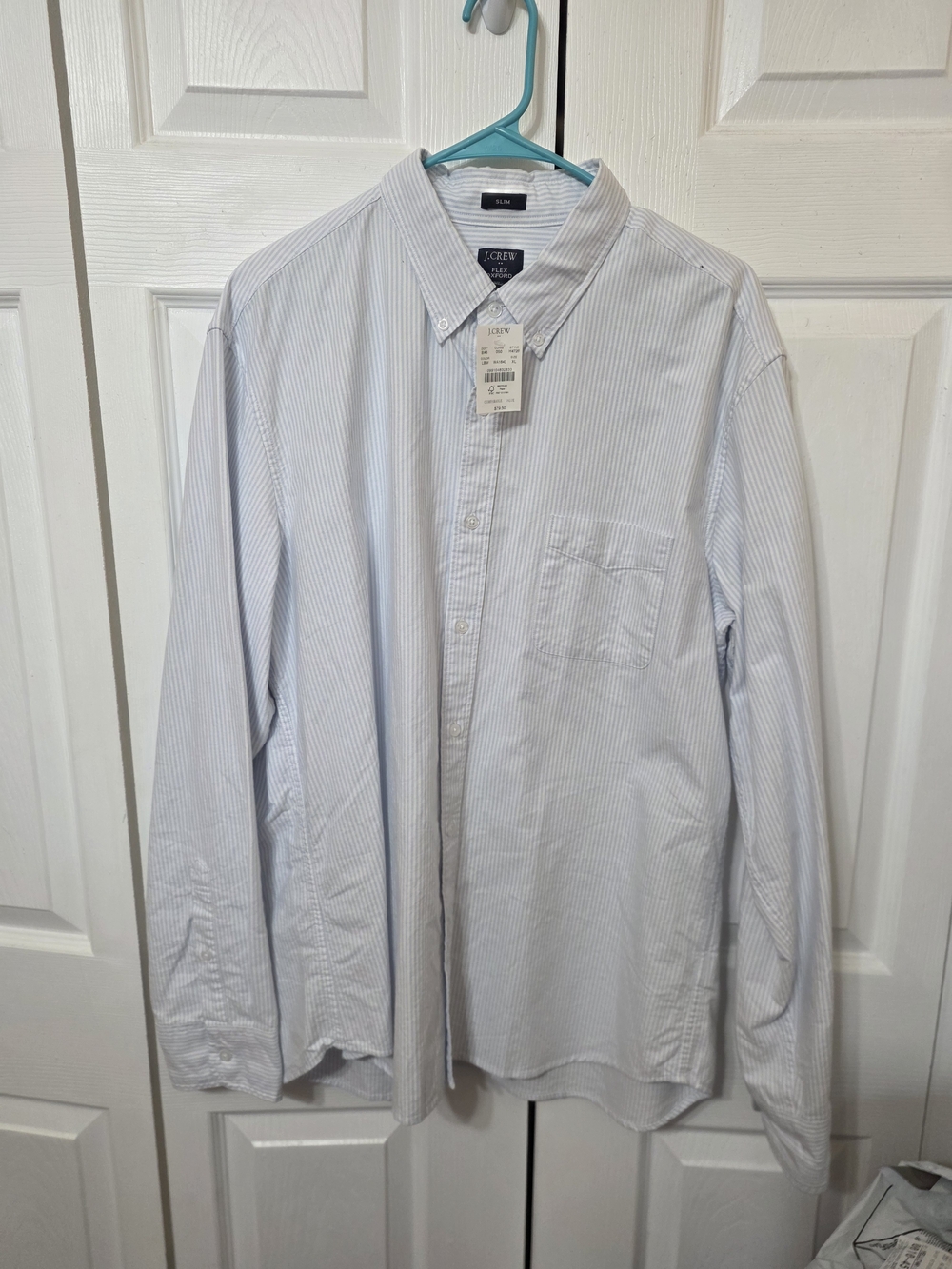 J. Crew Men’s Light Blue Pinstripe Button-Down Shirt